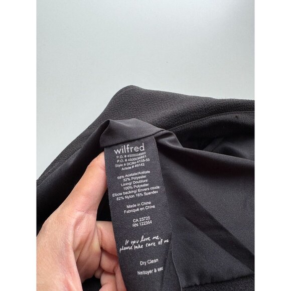 Aritzia WILFRED Montesson Black Crepe Motorcycle Moto Biker Jacket, Size 4 - Picture 12 of 13